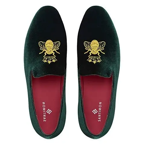 Produktbild: Slipper Herren Mokassin Samt Bequem Flache Fahren Hausschuh Loafer Schuhe Slip-on Grün 44
