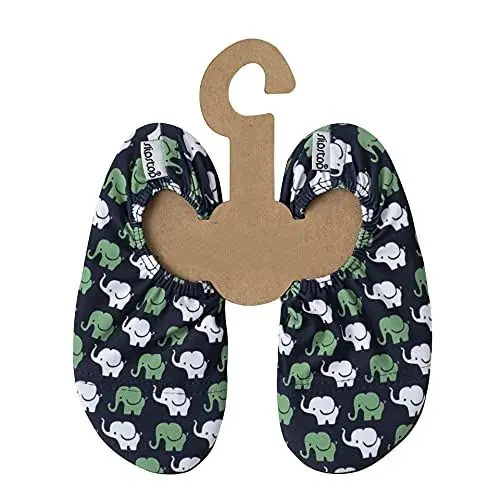 Produktbild: Slipstop Kinder Strandschuhe Anti Rutsch Sport Schuhe Schwimmschuhe Badeschuhe Urlaub Yoga Pool Unisex in Schwarz mit Elefanten, Gr. 27-29