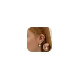Produktbild: Sllaiss Perlen Ohrringe Damen Perlenohrringe Silber 925 8MM Süßwasserperlen Ohrringe Weißvergoldet 14K Vergoldet Ohrringe Perlen Silber