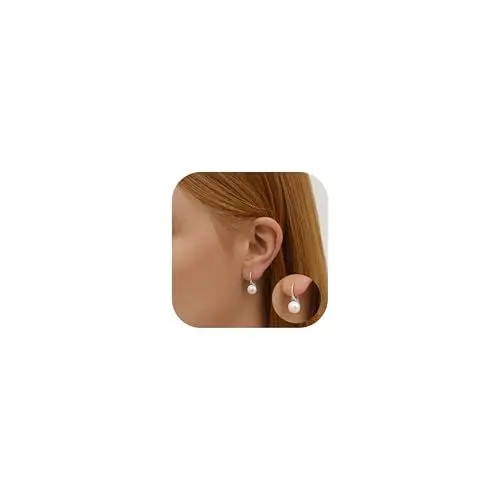 Produktbild: Sllaiss Perlen Ohrringe Damen Perlenohrringe Silber 925 8MM Süßwasserperlen Ohrringe Weißvergoldet 14K Vergoldet Ohrringe Perlen Silber