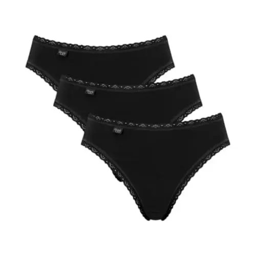 Produktbild: Sloggi Damen 24/7 Cotton Lace Tai C3p Slip, Schwarz, 46 EU