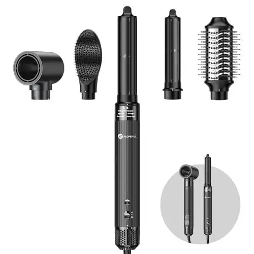 Produktbild: (OUTLET) Slopehill Airstyler 5 IN 1, 110,000 RPM High-Speed Ionic Haartrockner für Schnelltrocknend, Multi-Haarstyler mit Automatischer Luft-Lockenstab, Haarglätter Bürste ＆ Volumenbürste (Dunkelgrau)