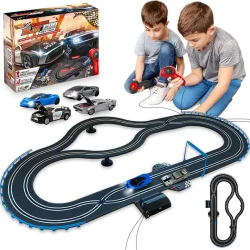 Produktbild: Slotcar Rennbahn Sets - Slotcars, Rennbahnen & Zubehör Elektrische Rennbahn, Elektrische Carrerabahn für Mädchen Jungen im Alter von 8-12 Jahren, Doppelte Elektrische Rennbahn für Kinder ab 5 Jahren