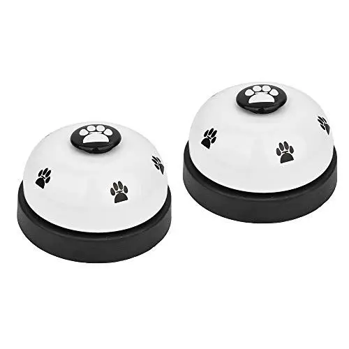 Produktbild: SlowTon Hundeklingel - 2 Stück Katzenklingel mit rutschfestem Boden, Hundeglocke mit pfotenabdruck Button, Welpenspielzeug Türklingel, Hundespielzeug Intelligenz Trainingsglocken für Haustiere