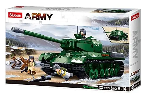 Produktbild: Sluban Klemmbausteine WWII - Schwerer Panzer (2-in-1 Bausatz) (845 Teile)