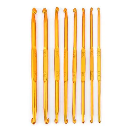Produktbild: Sluffs 8-teiliges Häkelset, Alumina-Doppelend-Häkelnadel, Stricknadel-Set, Weben, Basteln, DIY-Weben, Pullover, Stricknadeln, Kit, Basteln, Nähzubehör
