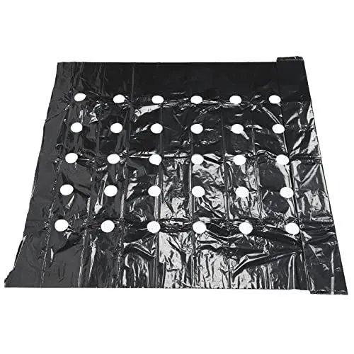 Produktbild: Sluffs Perforierter Mulch für Gewächshäuser, hochfeste Schwarze perforierte PE-Mulchfolie, Gartengewächshauszubehör, Perforation von Abdeckmaterial für das Pflanzenwachstum