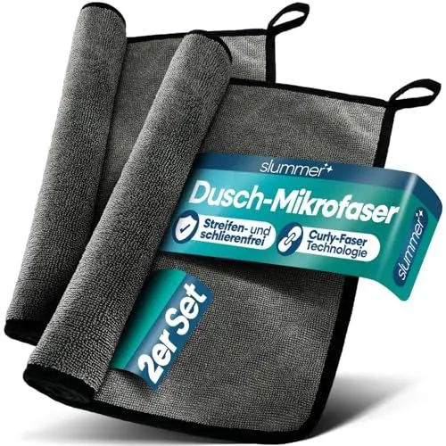 Produktbild: slummer XXL Trockentuch für Duschkabine, Auto, Haushalt, Camping, Fenster, 40x60 cm 580 GSM– extra saugfähiges Microfasertuch fusselfrei, kratzfrei, Extreme Wasseraufnahme