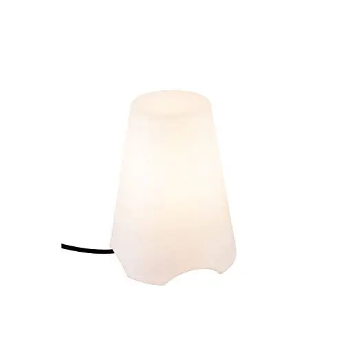 Produktbild: SLV Außen-Tischleuchte KIROCONE, Outdoor Tischlampe, E27, Kunststoff-Leuchtschirm, IP44 Schutzart, mobile Leuchte außen, ideal für Garten, Balkon, Terrasse, Tischbeleuchtung, Weiß