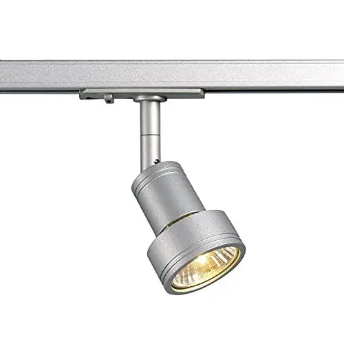 Produktbild: SLV PURI | LED Schienen-Strahler, Dreh- und schwenkbarer 1-Phasen-Strahler, Deckenstrahler, Deckenleuchte, Schienensystem, Innenbeleuchtung | GU10, inkl. 1Phasen-Adapter, Grau