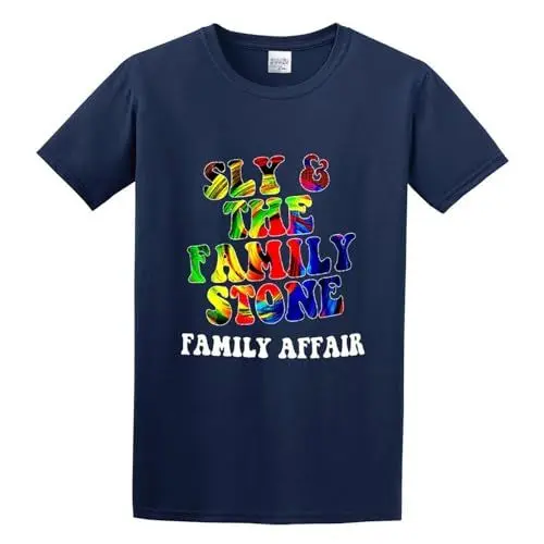 Produktbild: SLY and The Family Stone Family AffairT Shirt Casual Round Neck Easy Tee Comfortable Tees Navy M