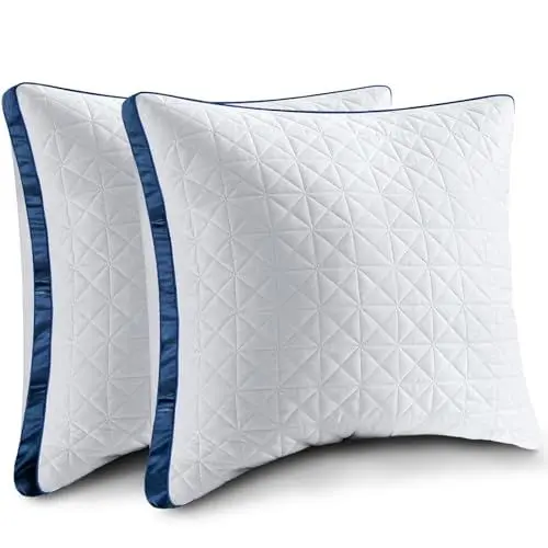 Produktbild: Slybear Kissen Kopfkissen 80x80 cm 2er Set,2X orthopädisches Seitenschläferkissen Nackenkissen mit Premium Mikrofaser Füllung, atmungsaktives Sitzkissen Sofakissen Schlafkissen weich & stützend
