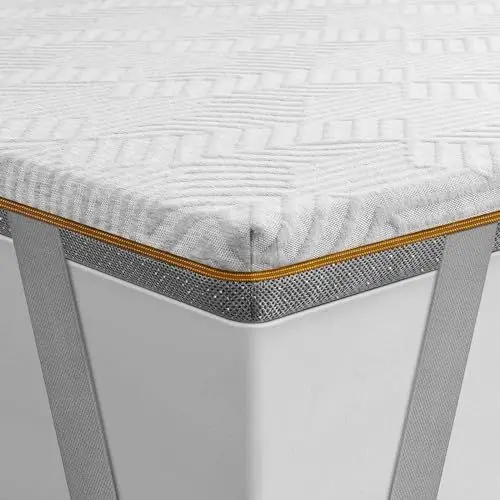 Produktbild: Slybear Topper 90x200cm, H3 H4, 7,5cm Höhe Matratzentopper, Bequemer 90x200 Gelschaum Matratzen Topper mit atmungsaktivem und waschbarem Bezug für Boxspringbett Wohnwagen Sofa Bett