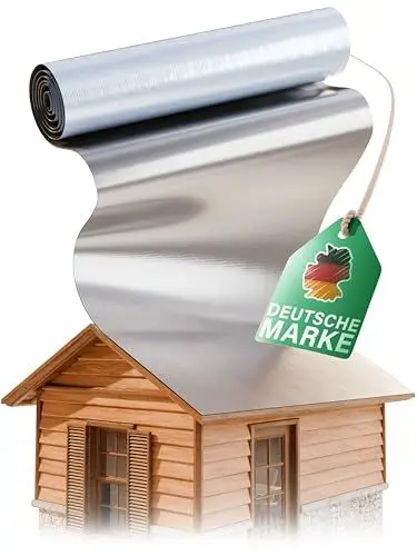 Produktbild: SMABIX® Dachfolie Aluminium 5x1m, selbstklebend mit starkem Bitumenkleber (EINFACHE ANWENDUNG), alternativ zu Dachpappe & EPDM-Folie, ideal für Gartenhäuser, Garagendächer und Schuppen