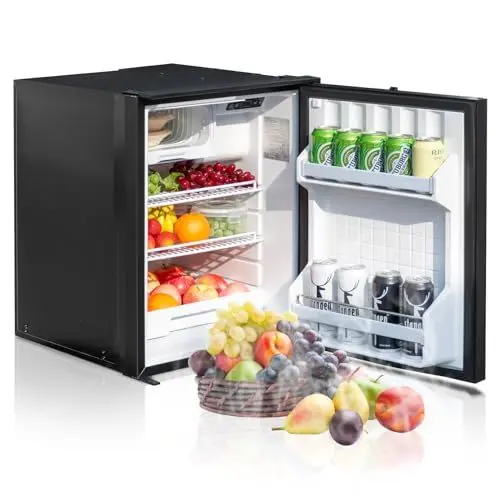 Produktbild: Smad 85L Kompressor Kühlschrank 12V, Wohnwagen Kühlschrank mit Gefrierschrank, 12V Camping Kühlschrank, Leiser Kühlschrank für Caravan, 6L Gefrierschrank, Schwarz