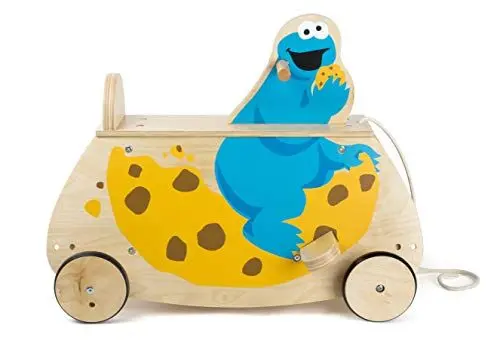 Produktbild: Small Foot 10966 Sesamstrasse Schaukelkeks mit Rädern und Lehne, 100% FSC-Zertifiziert, aus robustem Holz mit dem Krümelmonster Sesame Street Spielzeug, Mehrfarbig