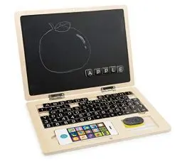 Produktbild: Small Foot Holz-Laptop Tafel, animiert Kinder zum ersten Schreiben und Rechnen, inkl. Zubehör, Art-Nr. 11193 Spielzeug, Mehrfarbig, ca. 30x1,5x22,5 cm