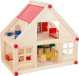 Produktbild: Small Foot Puppenhaus mit Möbeln, 2 Etagen, Rollenspielzeug für Kinder, aus Holz, inkl. Einrichtung, ab 3 Jahren, 7253 Toy