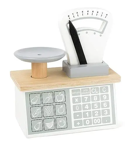 Produktbild: Small Foot Waage aus Holz, mit Waagschale und beweglichem Gewichtszeiger, für Kinder ab 3 Jahren, 11201 Spielzeug, Mehrfarbig