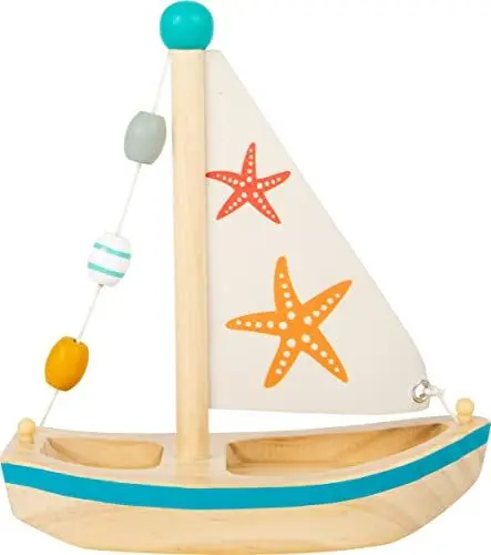 Produktbild: small Foot Wasserspielzeug Segelboot Seestern aus Holz, Badespielzeug , für Kinder ab 24 Monaten, 11658