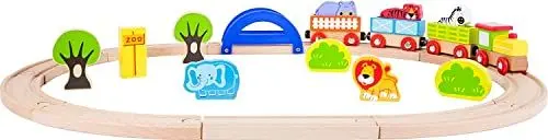 Produktbild: small foot 10504 Holzeisenbahn mit Lok und DREI Waggons für Zootiere