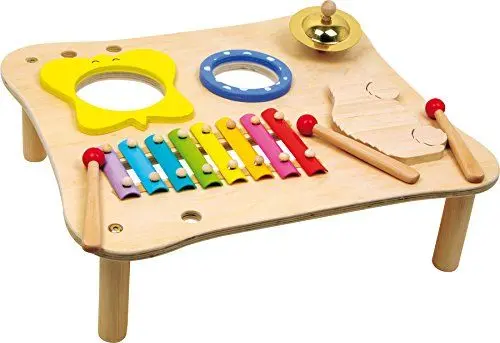 Produktbild: small foot 1166 Musiktisch aus Holz, inkl. Xylophon, Ratsche, Schelle, Trommel und Holzschlegl, ab 3 Jahren