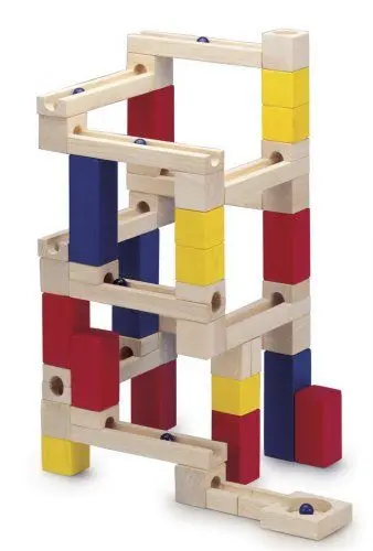 Produktbild: small foot 1530 Murmelbahn aus bunt lackiertem und naturbelassenem Holz, kreative Kugelbahnen selber bauen, One Size