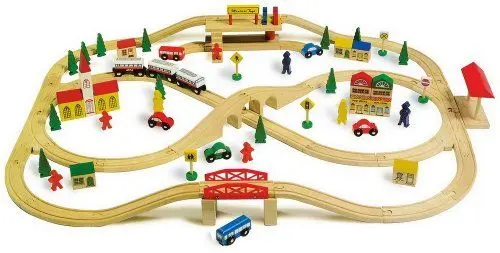 Produktbild: small foot Eisenbahn Hochbahn aus Holz, 101-teilig, kombinierbar mit anderen Bahnen, ab 3 Jahren, 1501