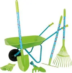 Produktbild: small foot Großes Gartenset aus Holz und Metall, mit Schubkarre, Spaten, Harke uvm., ab 3 Jahren, 12014