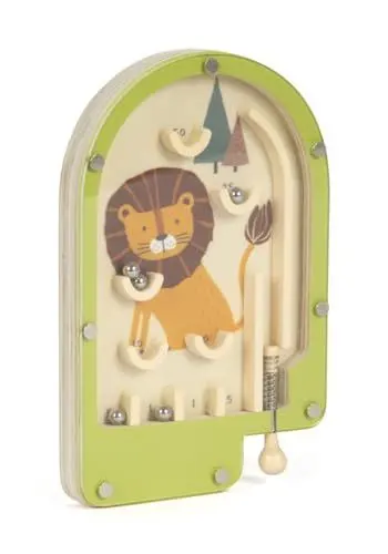 Produktbild: small foot Mini Flipper Spiel Löwe aus Holz, Pinball-Spiel, Geschicklichkeitsspiel, für Kinder ab 3 Jahren, 12607
