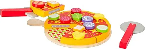 Produktbild: small foot Pizza Schneide-Set aus Holz, mit Klettverschlussfunktion, inkl. Holztablett uvm., ab 3 Jahren, 11063