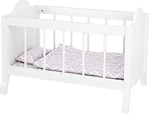 Produktbild: small foot Puppengitterbett aus Holz, mit weicher Matratze, Bettdecke, Kissen und Bettwäsche, ab 3 Jahren, 11778, Klein