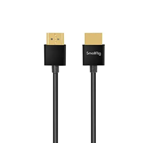 Produktbild: SMALLRIG HDMI 4K-Videokabel, ultradünnes Kabel, High-Speed, unterstützt 3D, 4K bei 60 Hz, Ethernet, ARC-Stecker auf Stecker für Kamera Monitor HDTV für PS5/4/3 und für Xbox, 35 cm/1,15 Fuß - 2956B