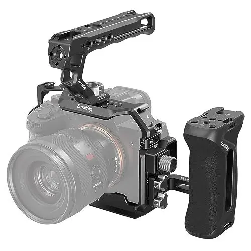 Produktbild: SMALLRIG A7R V / 7 IV Cage / A7S III Cage Käfig mit oberem Griff, seitlichem Handgriff und HDMI-Kabelklemme, Advanced Kit für Sony Alpha 7R V/Alpha 7 IV/Alpha 7 S III - 3669