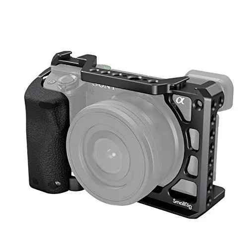 Produktbild: SMALLRIG A6100 / A6300 / A6400 Cage mit Silikon-Handgriff und integrierten Gewindelöchern, Cold Shoe und Schnellwechselplatte, für Sony Alpha 6100 / Alpha 6300 / Alpha 6400 – 3164B