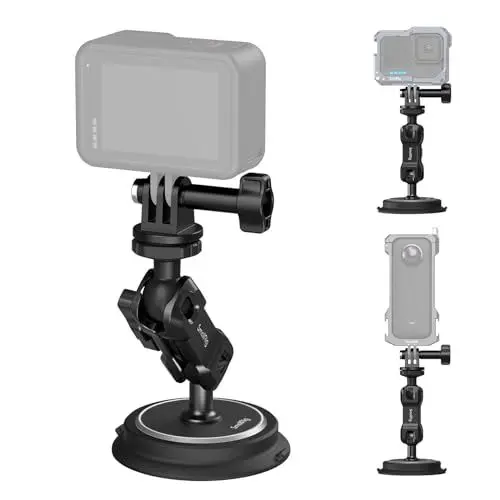 Produktbild: SMALLRIG Magnetic Suction Cup Mount 2-in-1 magnetische Saugnapfhalterung für Gopro, Autokamera-Halterung außen für Action Kameras, mit Kugelkopf Zauberarm, NUR für Eisenoberflächen geeignet - 4466