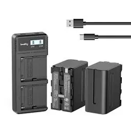 Produktbild: SMALLRIG NP-F970 Ladegerät Battery Ersatzbatterien (2 Stück, 7800mAh Akkus) & Schnellladegerät USB Dual Charger für Sony NP-F970 NP-F960 NP-F950 NP-F930 NP-F550 NP-F570 NP-F750, Camcorder - 3823