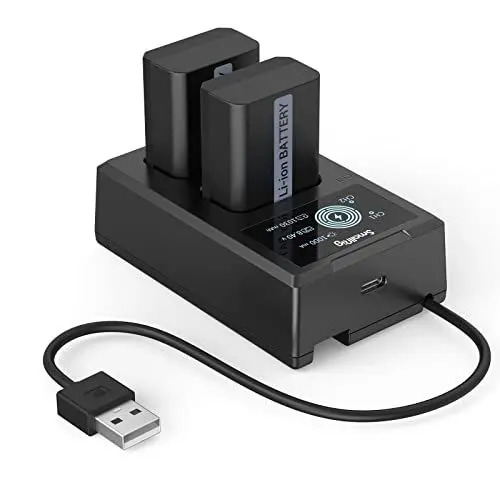 Produktbild: SMALLRIG Battery Akuu für Sony NP-FW50 Ersatzbatterien (2 Stück) & LCD Display Ladegerät Set, Wiederaufladbarer Akku für Sony ZV-E10, A6300, A6400, A6500, A7 II, A7R II, A7S, A7S II, A7R, RX10-3818