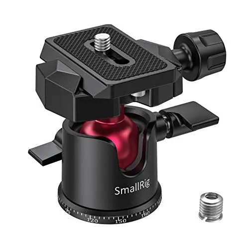 Produktbild: SMALLRIG Panorama kugelkopf stativkopf 360 ° drehbar, Stativkopf mit Schnellwechselplatte 1/4 Zoll Schraube für Stativ, Einbeinstativ, Kameras, DSLR - BUT2665