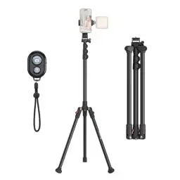Produktbild: SMALLRIG Phone Tripod mit Fernbedienung, 67-Zoll-Stativ für Kamera, tragbar, umkehrbar, universelles Stativ-Lichtstativ, für Fotografie, Vlogging, Selfie und Live-Streaming, Encore PT-30-4363