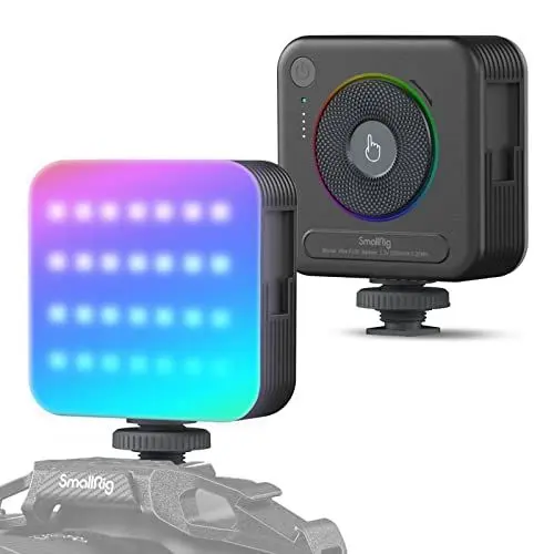 Produktbild: SMALLRIG RGB-Videoleuchte Mit Integriertem 2500mAh-Akku, 108 Perlen Video Licht Mit 12 Lichteffekte, Klassischer Drehtellersteuerung und Cold Shoe, CRI 95+, 2700K-6500K, P108-4055