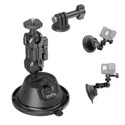 Produktbild: SMALLRIG Suction Cup Mount Doppelschicht-Saugnapfhalterung für GoPro Hero 12/11/10/9, für DJI Osmo Action/Procket, für Insta360 X3, Montage an der Windschutzscheibe oder am Fenster des Autos – 4193