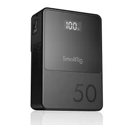 Produktbild: SMALLRIG VB50 Mini V Mount Akku, 3400mAh (50Wh) mit OLED-Bildschirm, V Lock Battery für Fotografen und Filmemacher, Unterstützt 45W PD USB-C Schnellladung, D-TAP und USB-A,DC-Anschlüsse Schwarz - 3579