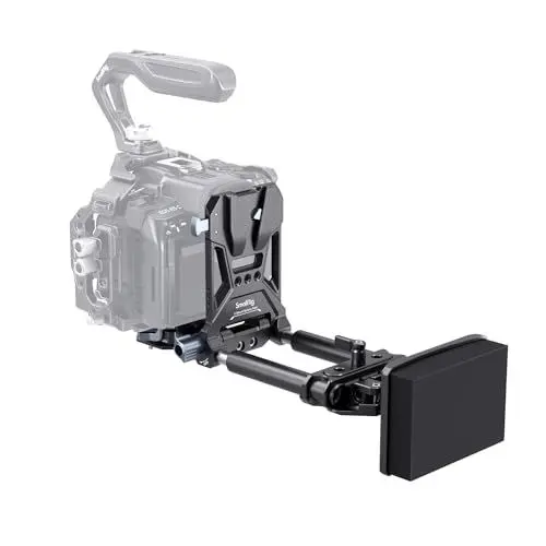 Produktbild: SMALLRIG V-Mount Akkuplatte mit doppelter Schnellwechselplatte für Arca, Schnellwechsel-Brustpolster, 15-mm-Stangen, L-förmiger, kompakter und Faltbarer V-Mount Akkuplatte für DSLR-Kameras – 4063B