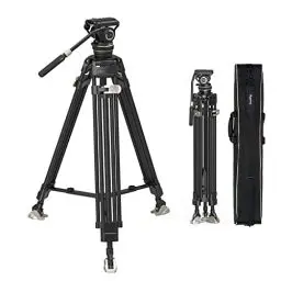 Produktbild: SmallRig 78 Zoll Videostativ Heavy Carbon Fiber Tripod, One-Step Locking System, 360°-Fluidkopf und Dual Mode Schnellwechselplatte, Belastbarkeit 10 kg für Kamera Camcorder, AD-100 FreeBlazer - 3989