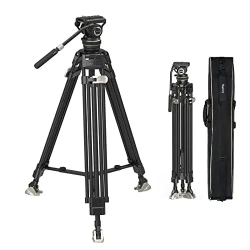 Produktbild: SmallRig 78 Zoll Videostativ Heavy Carbon Fiber Tripod, One-Step Locking System, 360°-Fluidkopf und Dual Mode Schnellwechselplatte, Belastbarkeit 10 kg für Kamera Camcorder, AD-100 FreeBlazer - 3989