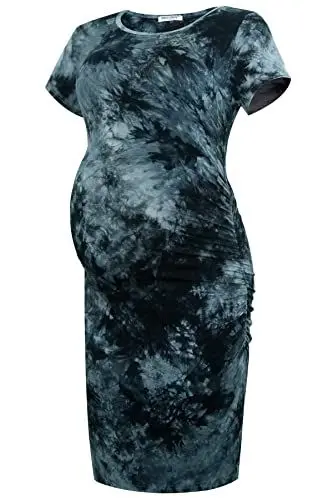 Produktbild: Smallshow Damen Umstandskleid Kurzarm Umstandsmode Kleid Sommer,SVP136,XL