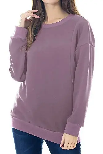 Produktbild: Smallshow Pflege Sweatshirt Langarm T-Shirt Bluse Stillen Pullover Tops Stillshirt XXL Misty Lilac
