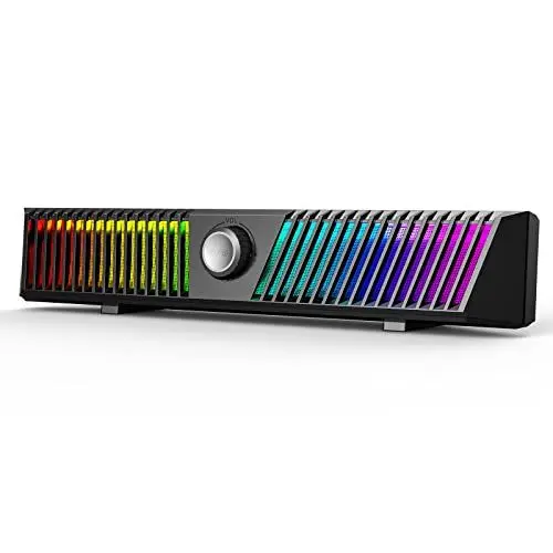 Produktbild: Smalody Computer Lautsprecher, PC-Lautsprecher, Stereo-Bluetooth Lautsprecher, Dynamisches, Cooles RGB-LED-Design mit Mikrofon, Kompatibel mit Desktop/Laptop/Smartphone/Spielekonsole