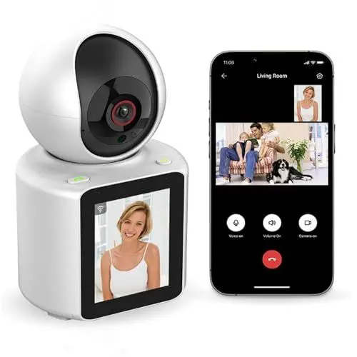 Produktbild: Smart Babyphone mit kamera, 2,8 Zoll 1080p HD, Video/Sprachanruf mit einem Klick oder per Sprachwahl Geräuschaktivierungsmodus, Gegensprechen, Nachtsicht, Zoom, 360° Rotation, Bewegungserkennung